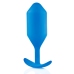 b-Vibe Snug Plug 5 Blue - Weighted Vibrating Silicone Plug XL Size