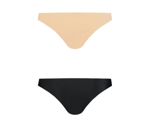 Bye Bra Invisible Brazilian Briefs 2-Pack Nude & Black XXL Seamless