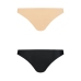 Bye Bra Invisible Brazilian Briefs 2-Pack Nude & Black XXL Seamless
