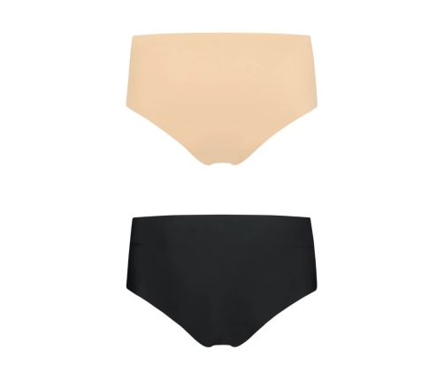 Bye Bra Invisible High Briefs 2-Pack Nude & Black Size S Seamless Comfort