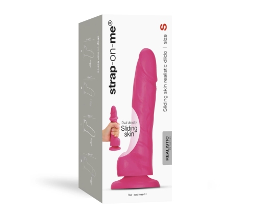 Strap-On-Me Sliding Skin Silicone Model Fuchsia L - Dual Density, Flexible