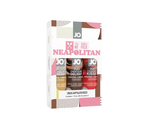 System JO Tri Me Neapolitan Flavored Lubricant Set 3x30ml Water-Based