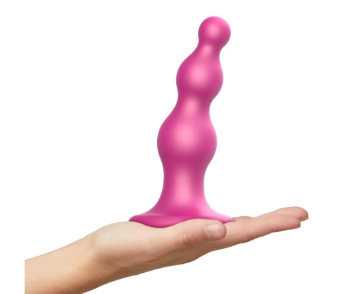 Strap-On-Me Dildo Plug Beads Metallic Raspberry Pink Medium