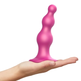 Strap-On-Me Dildo Plug Beads Metallic Raspberry Pink Size L