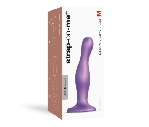 Strap-On-Me Dildo Plug Curvy M Metallic Purple - Liquid Silicone & Harness Compatible