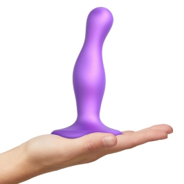 Strap-On-Me Dildo Plug Curvy M Metallic Purple - Liquid Silicone & Harness Compatible