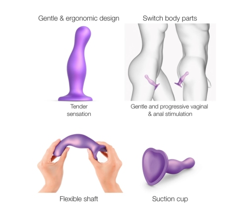 Strap-On-Me Curvy Plug Model L Metallic Purple - Liquid Silicone & Suction Cup