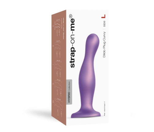 Strap-On-Me Curvy Plug Model L Metallic Purple - Liquid Silicone & Suction Cup