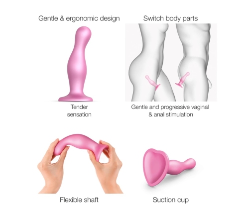 Strap-On-Me Curvy Metallic Sugar Pink L - Silicone Plug System