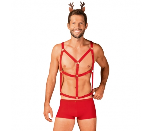 Obsessive - Mr Reindy Harness, Shorts, Headband With Horns L/XL