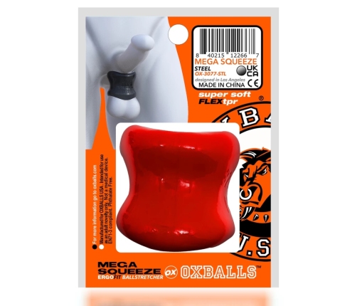 Oxballs Mega Squeeze Ergofit Ballstretcher Red Flexible Design 6cm