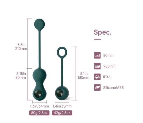 Magic Motion - Crystal Duo Smart Kegel Vibrator with Weight Set