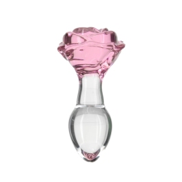 Pillow Talk Rosy Glass Plug Pink Rose Base + Bonus PowerBullet Set