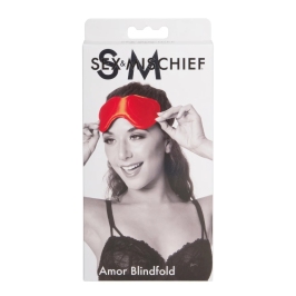 Sportsheets Amor Blindfold Red Satin Double Strap Ergonomic Design