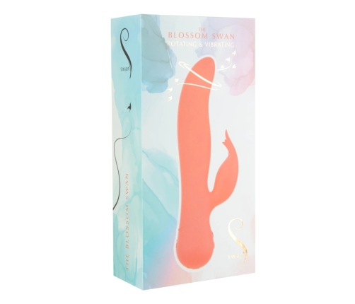 Swan Blossom Rotating & Vibrating Silicone Dual-Action Device Peach