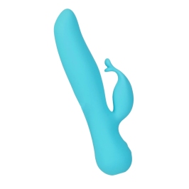Swan The Kissing Swan Rotating Dual-Action Vibrator Blue Silicone 22cm