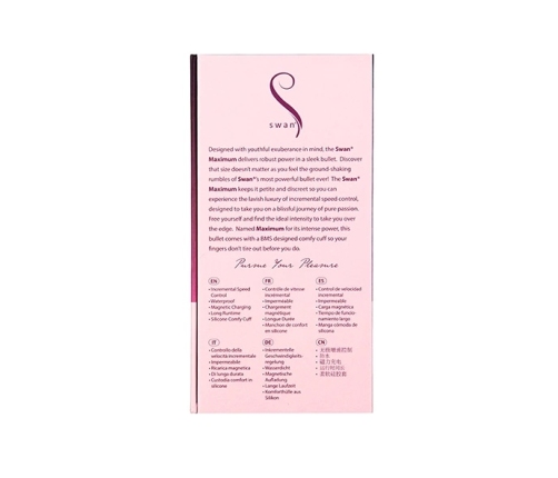 Swan Maximum Rechargeable Compact Pink Stimulator, Matte Finish
