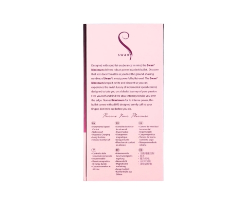 Swan Maximum Rechargeable Compact Pink Stimulator, Matte Finish