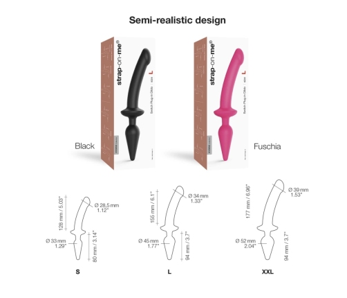 Strap-On-Me Switch Plug-In Black XXL - Semi-Realistic Silicone Attachment
