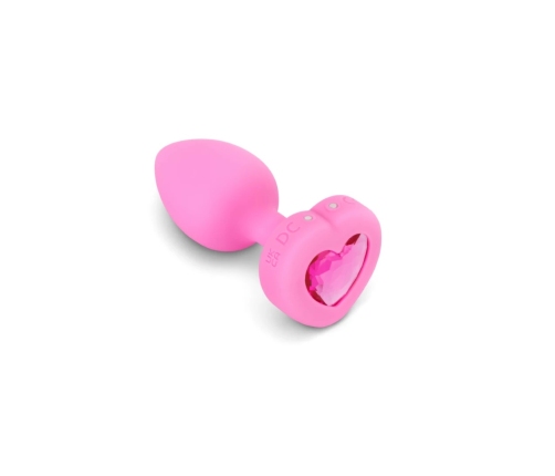 b-Vibe Vibrating Heart Plug S/M Pink - Remote Control, 15 Modes