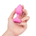 b-Vibe Vibrating Heart Plug S/M Pink - Remote Control, 15 Modes