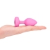 b-Vibe Vibrating Heart Plug S/M Pink - Remote Control, 15 Modes