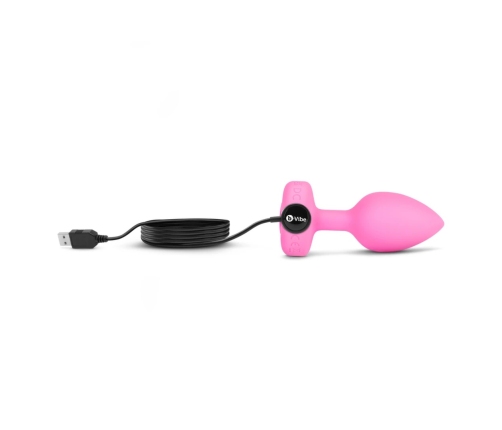 b-Vibe Vibrating Heart Plug S/M Pink - Remote Control, 15 Modes