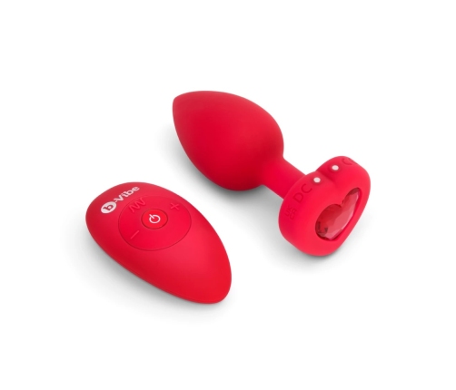 B-Vibe - Vibrating Heart Plug M/L Red