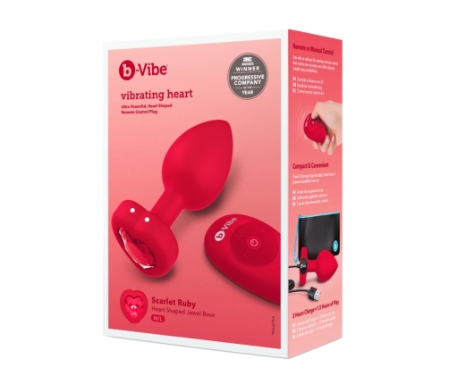 B-Vibe - Vibrating Heart Plug M/L Red