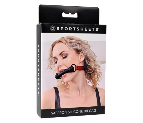 Sportsheets Saffron Silicone Bit Gag Adjustable Vegan Leather Strap