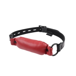 Sportsheets Saffron Soft Bit Gag Vegan Leather Adjustable Scarlet