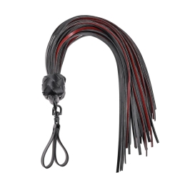 Sportsheets Saffron Finger Flogger Vegan Leather Scarlet-Black