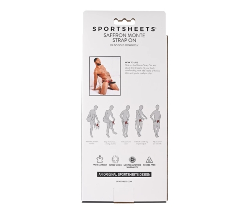 Sportsheets Saffron Monte Adjustable Intimate Harness Red Faux Leather