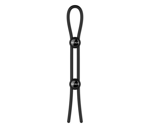 Nexus - Forge Double Adjustable Lasso Silicone Cock Ring Black
