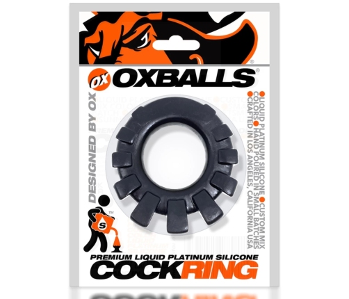 Oxballs Cock-Lug Silicone Comfort Ring Black 33 mm Handcrafted USA