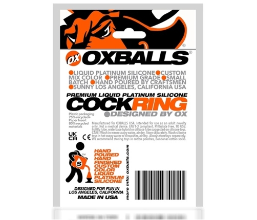 Oxballs Cock-Lug Silicone Comfort Ring Black 33 mm Handcrafted USA