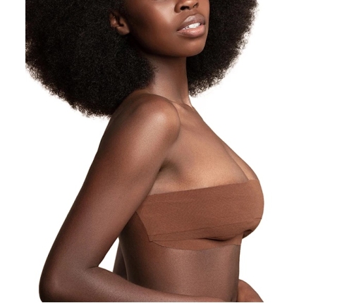 Bye Bra Body Tape 6.5cm x 5m & Satin Covers Brown - Wide, Waterproof, One Size