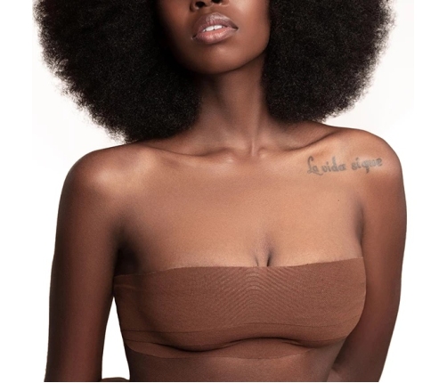 Bye Bra Body Tape 6.5cm x 5m & Satin Covers Brown - Wide, Waterproof, One Size