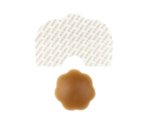 Bye Bra - Breast Lift Tape + Silicone Nipple Covers Brown D-F