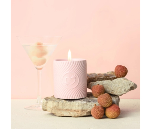 HighOnLove Pink Lychee Martini Massage Candle 120g - Hemp & Coconut Oils