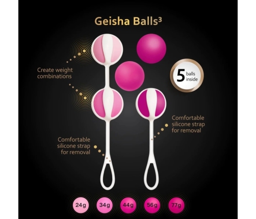 Gvibe Geisha Balls 3 Sugar Pink - Modular Weighted Exercise System