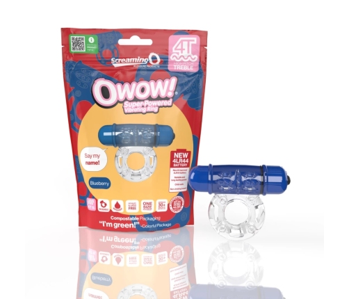 The Screaming O 4T OWow Blueberry System - Vibrating Ring, Waterproof, Blue