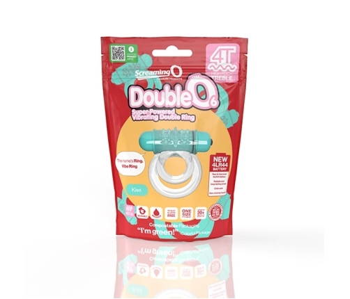 The Screaming O 4T DoubleO 6 Kiwi Vibrating Dual Ring Eco Packaging