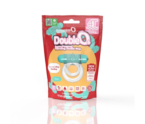 The Screaming O 4T DoubleO 6 Kiwi Vibrating Dual Ring Eco Packaging