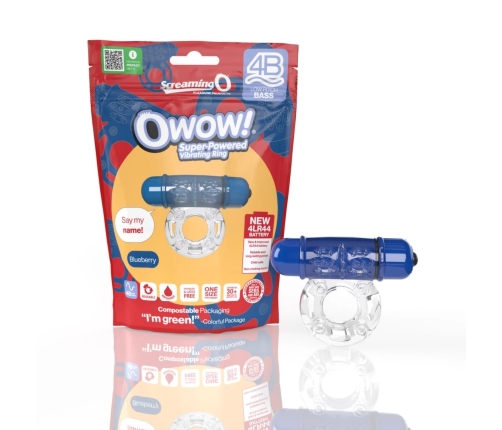 The Screaming O 4B OWow Blueberry Ring - 5-Speed, Waterproof, Eco Packaging