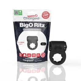 The Screaming O Charged Big O Ritz Black Rechargeable Ring, Silicone