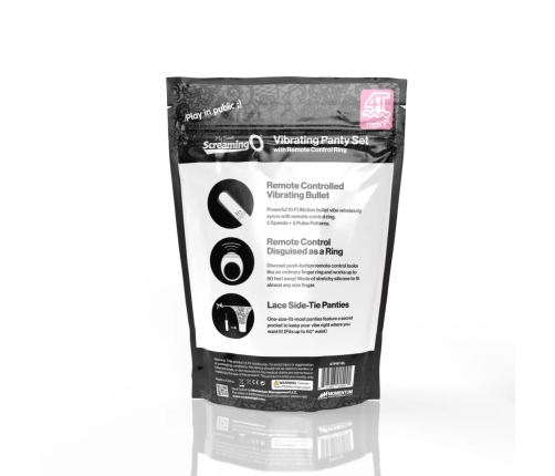 The Screaming O My Secret 4T Black Panty Set with Remote Control