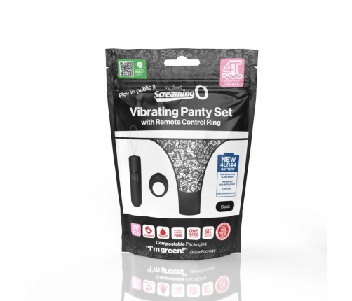 The Screaming O My Secret 4T Black Panty Set with Remote Control
