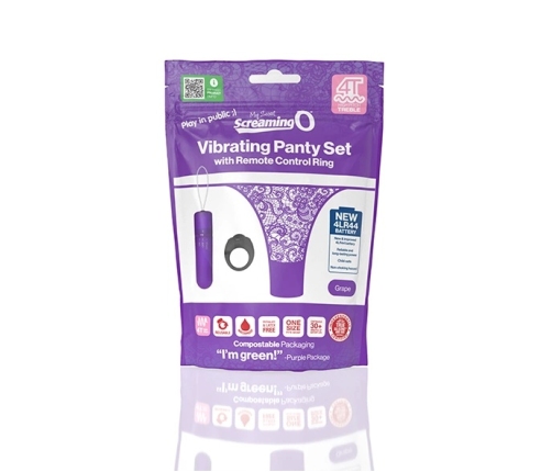 The Screaming O My Secret 4T Panty Vibe Grape - Remote Control Set