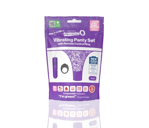 The Screaming O My Secret 4T Panty Vibe Grape - Remote Control Set